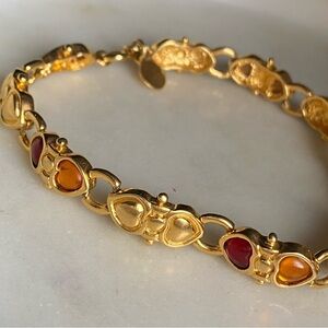 Pilar Crespi gold tone multicolor crystal bracelet